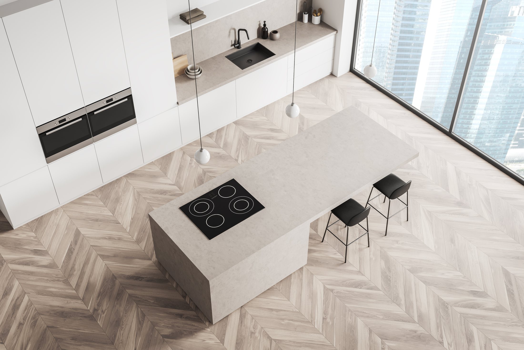 Moderne keuken met eiland